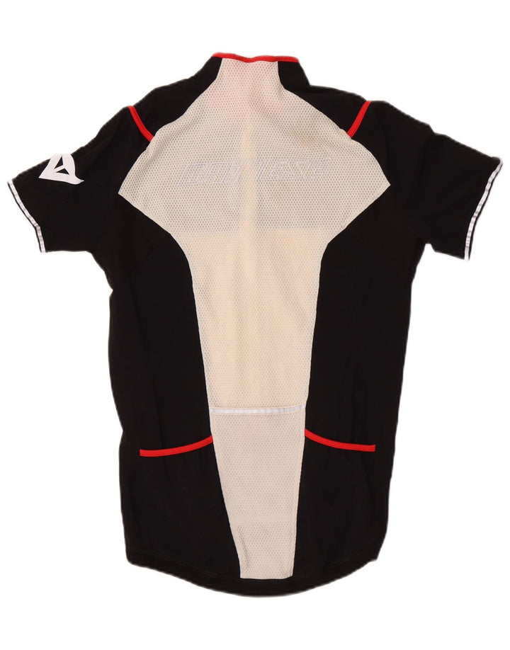 Dainese Camiseta masculina de manga curta com zíper e gola em bloco colorido preto médio