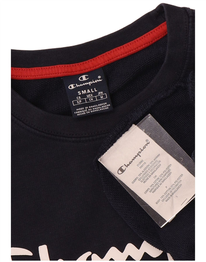 Champion moletom masculino gráfico jumper pequeno algodão azul marinho