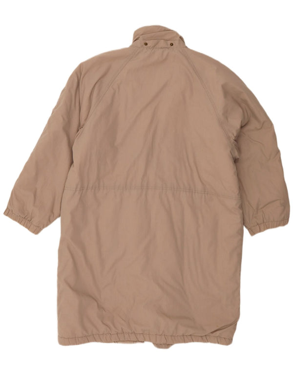Casaco acolchoado superdimensionado feminino vintage EU 38 poliéster bege médio