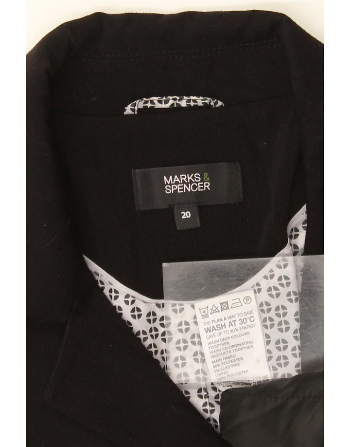 Jaqueta blazer feminina de 2 botões Marks & Spencer Reino Unido 20 2XL poliéster preto