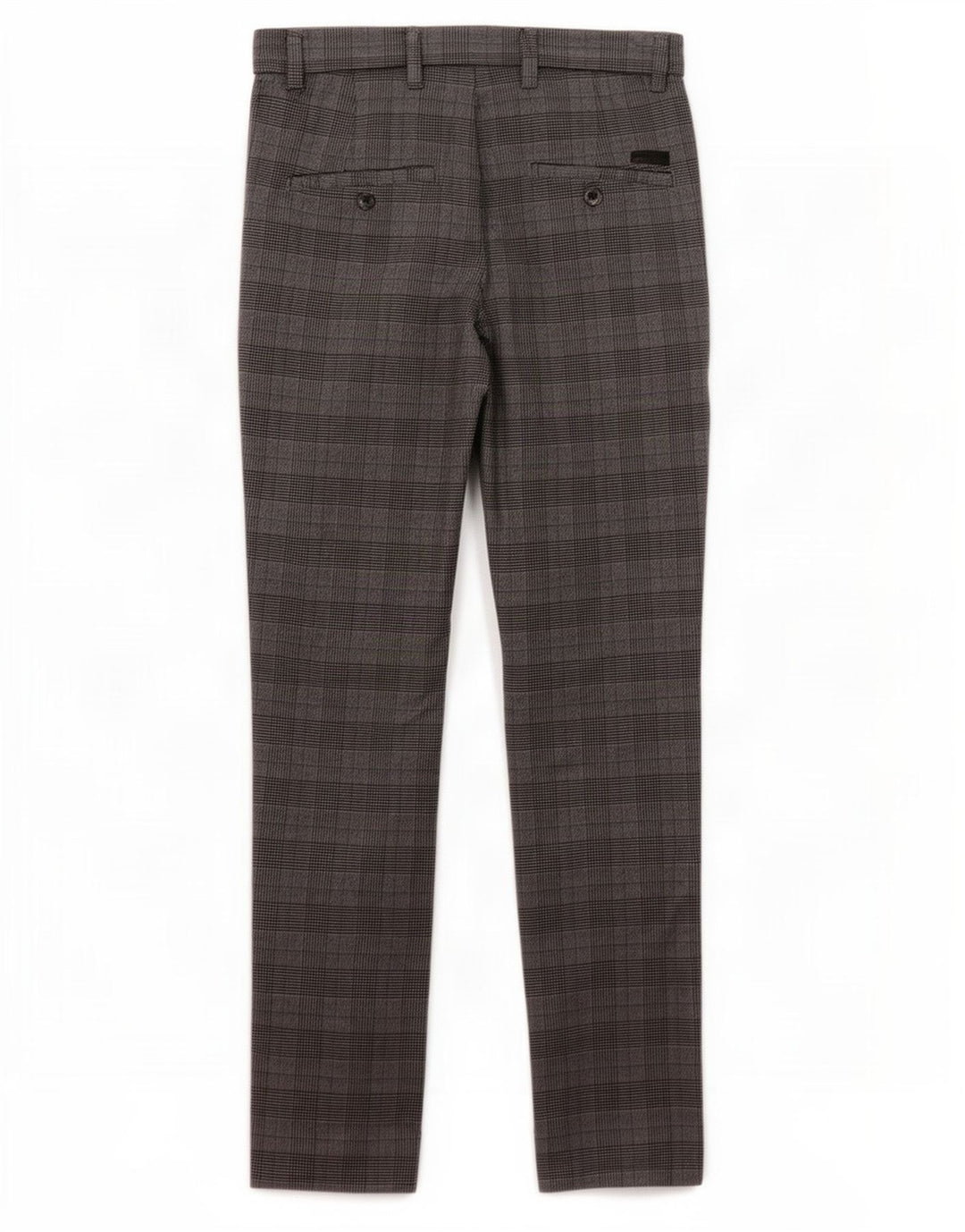 Calça masculina Jack & Jones Marco Slim Suit W28 L30 cinza xadrez poliéster