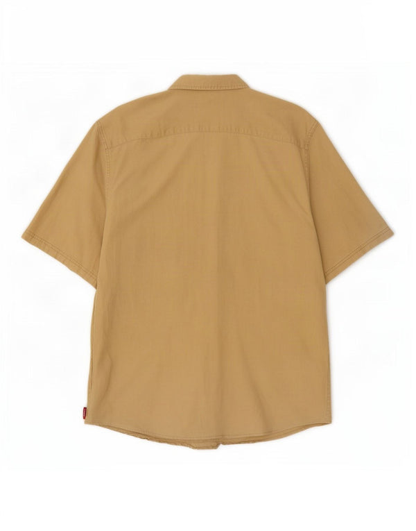 Camisa Wrangler masculina de manga curta XL algodão bege