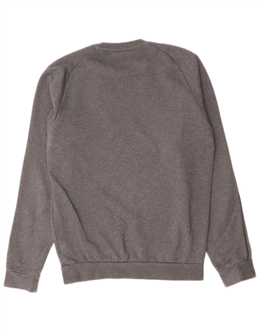 Adidas Mens Moletom Jumper Pequeno Algodão Cinza