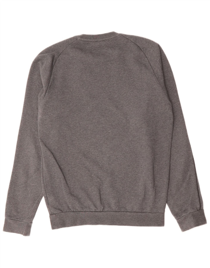 Adidas Mens Moletom Jumper Pequeno Algodão Cinza