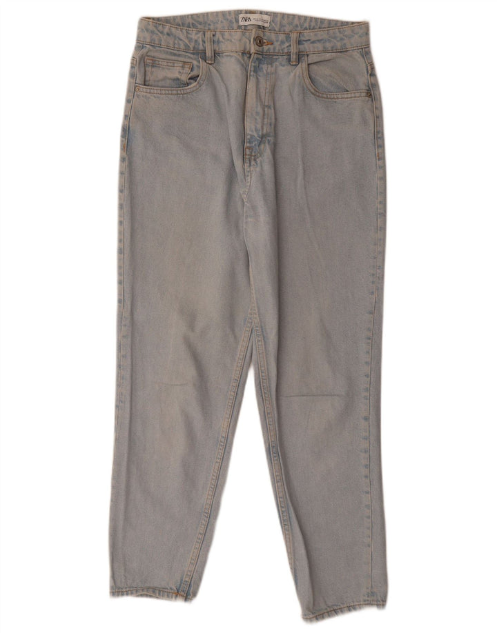 Zara Jeans feminino cintura alta cônico EU 40 médio W30 L26 azul