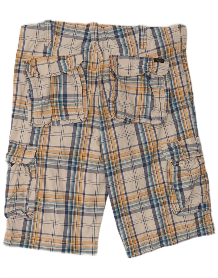 Shorts cargo masculino Marlboro Classics W34 grande algodão xadrez multicolorido
