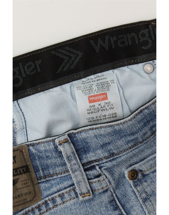 Calça jeans reta masculina WRANGLER regular fit W36 L30 algodão azul