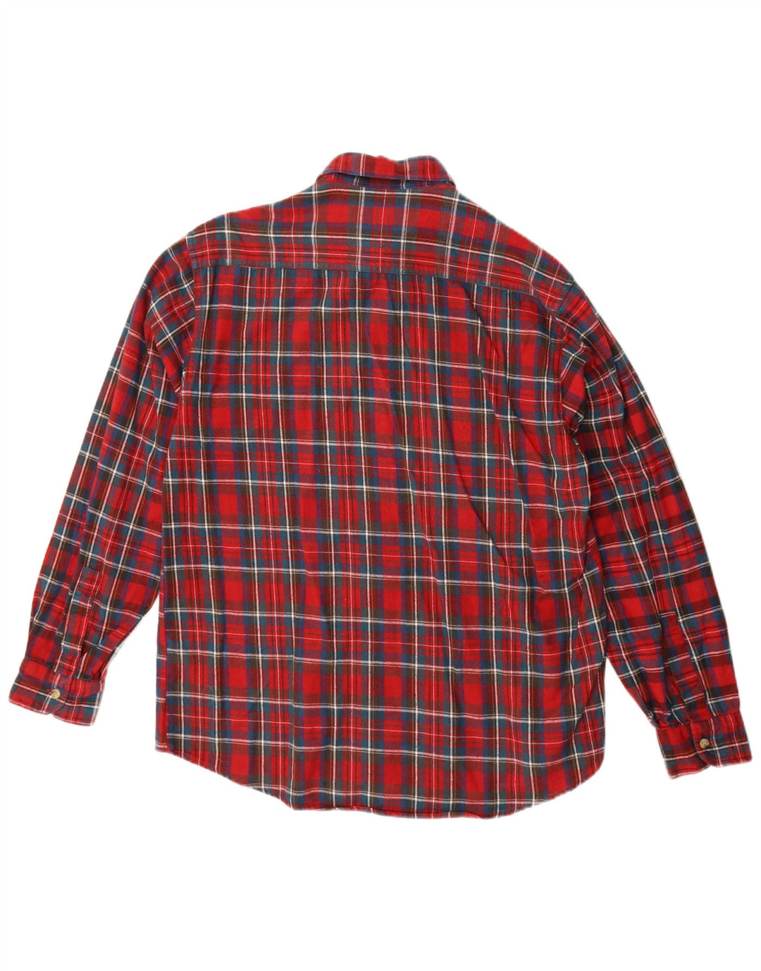 Camisa masculina de flanela NORTONS de algodão xadrez vermelho médio
