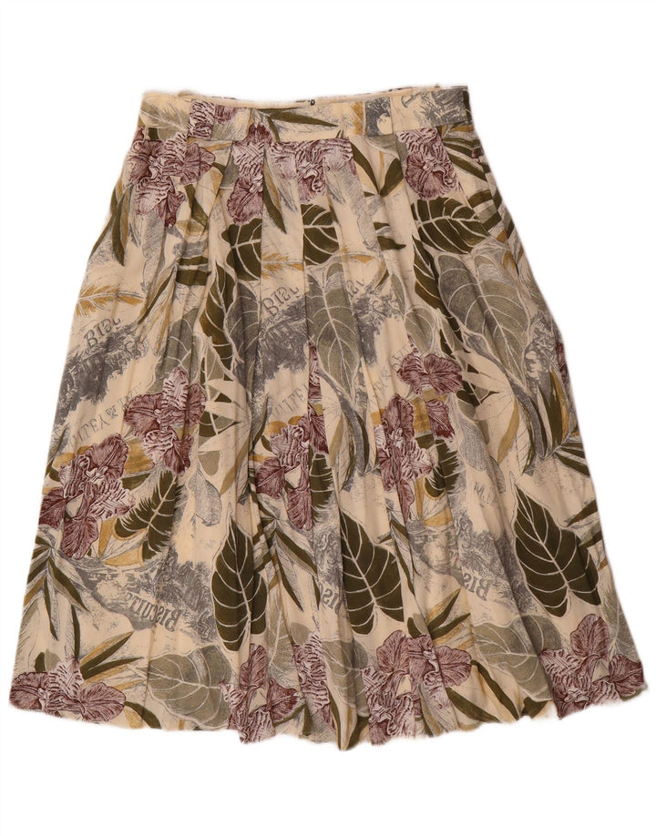 Saia plissada feminina vintage EU 40 Médio W30 Floral multicolorido