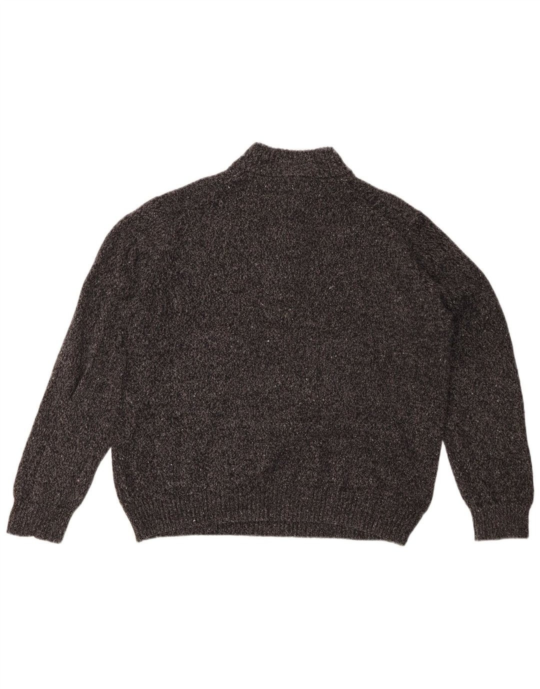 Suéter feminino Izod com gola redonda e botão UK 20 2XL acrílico manchado cinza