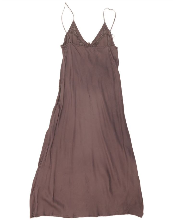 Vestido maxi slip feminino Zara Reino Unido 12 viscose cinza médio