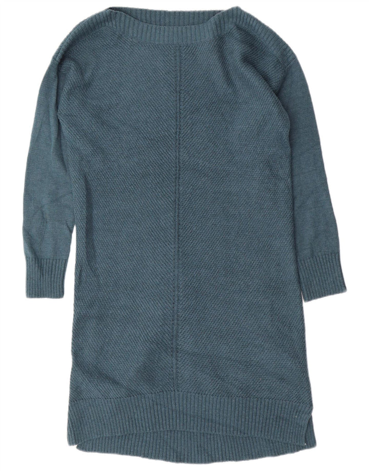 Suéter feminino Fat Face UK 14 grande algodão azul