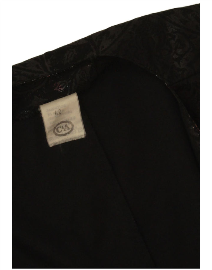 Bolero feminino C&A manga 3/4 IT 42 médio preto paisley