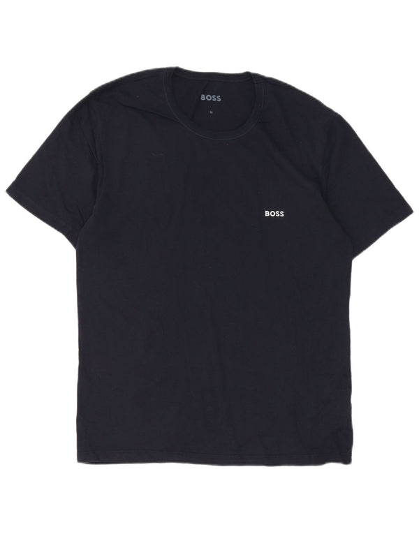 Camiseta masculina Hugo Boss Top médio algodão azul marinho