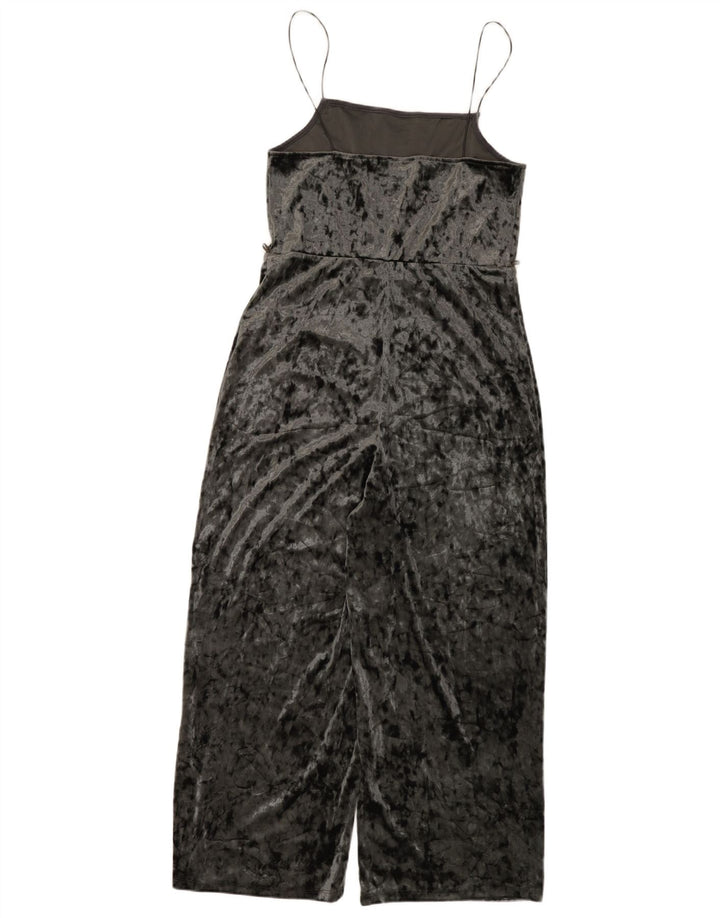 Macacão feminino de veludo Topshop UK 10 poliéster cinza pequeno