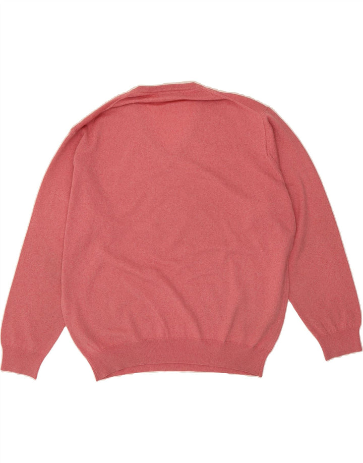 PIERRE CARDIN Mens V-Neck Jumper Sweater XL Pink Acrylic Vintage Pierre Cardin and Second-Hand Pierre Cardin from Messina Hembry 