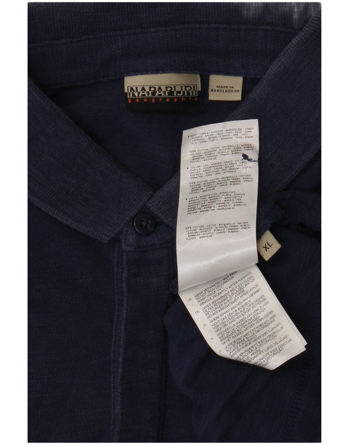 Camisa polo masculina NAPAPIJRI XL azul marinho algodão