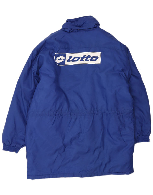 Casaco corta-vento masculino com capuz gráfico Lotto UK 44 2XL azul nylon