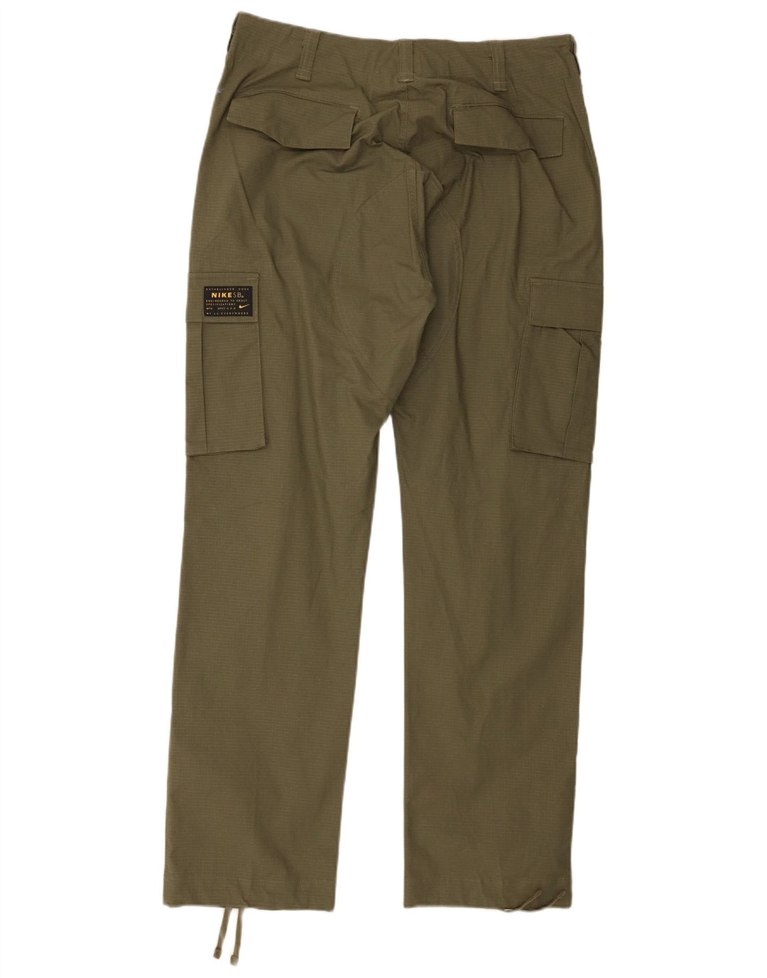Calça cargo masculina Nike Straight W32 L30 cáqui xadrez algodão