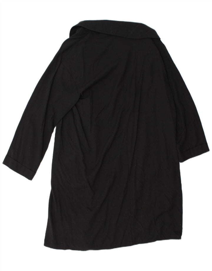 Sobretudo aberto feminino Zara UK 14 médio preto Lyocell