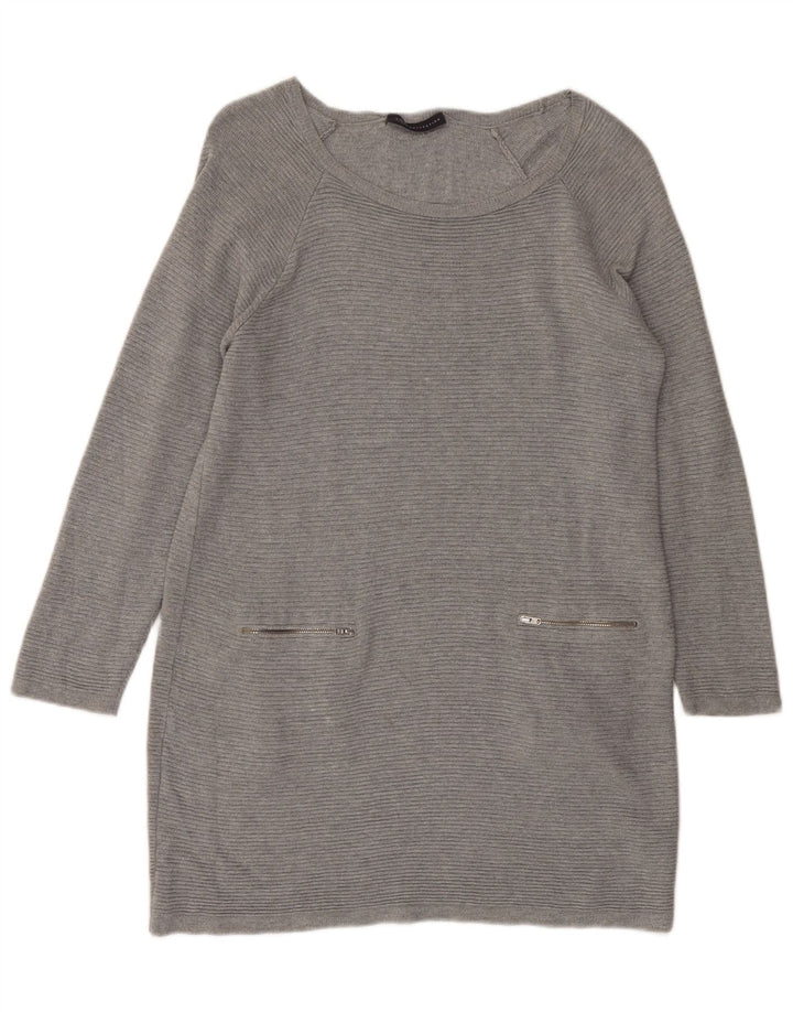 Vestido jumper feminino Marks & Spencer grande tamanho Reino Unido 10 viscose cinza pequeno