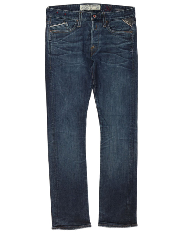 Replay Jeans Slim Masculino W30 L32 Azul Algodão