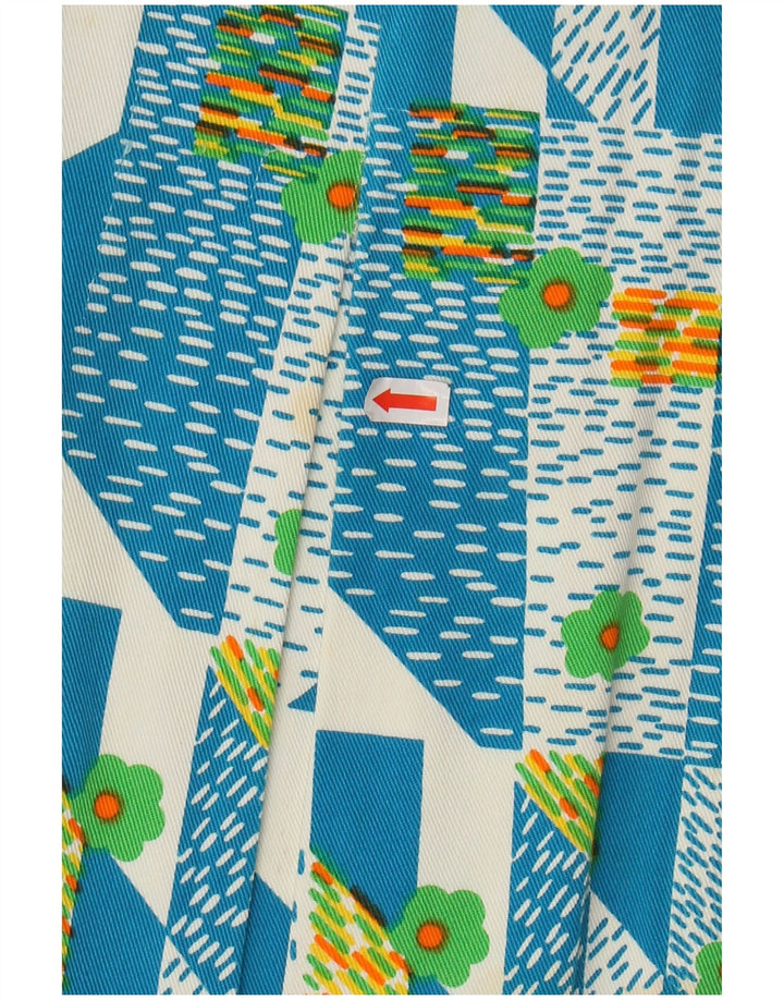 Saia evasê feminina VINTAGE IT 48 XL W38 azul geométrico