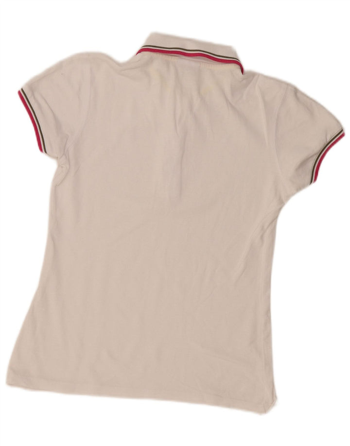 Camisa polo feminina Diadora UK 10 pequena branca