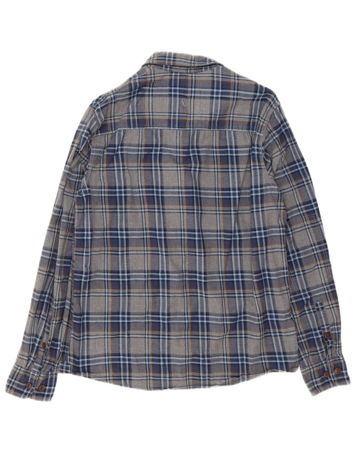 Camisa masculina Fat Face algodão xadrez cinza médio