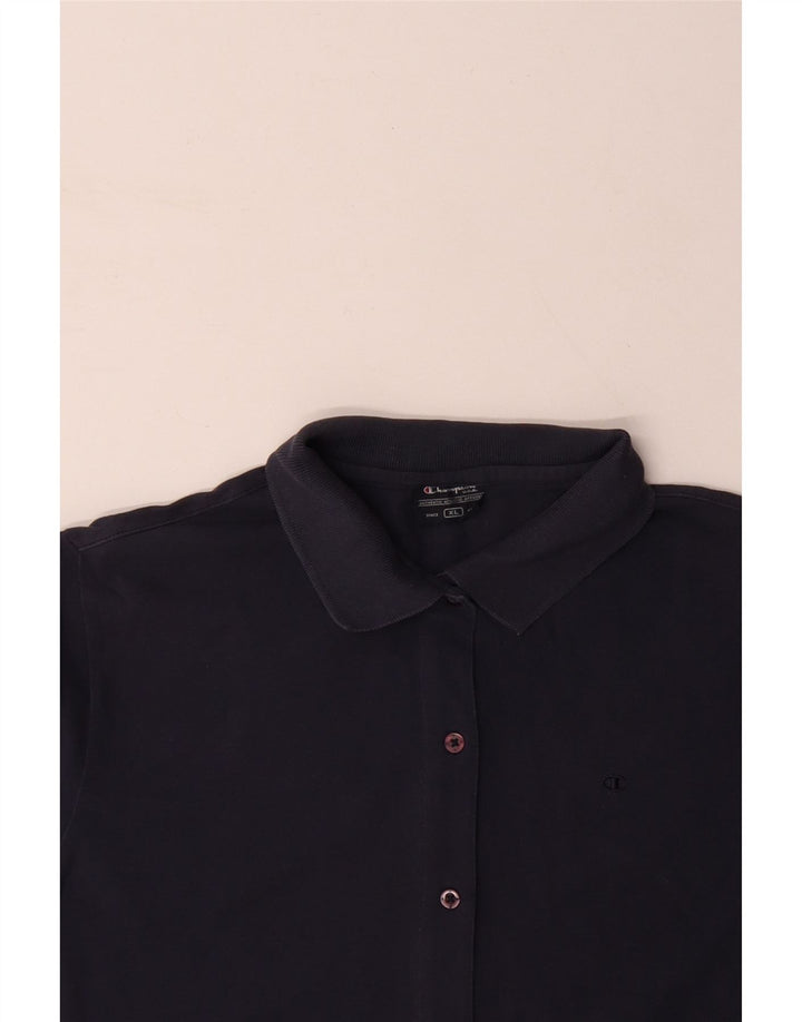 CHAMPION Blusa feminina de manga curta UK 18 XL azul marinho
