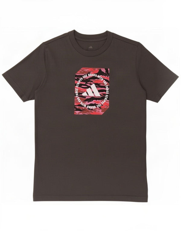Camiseta Adidas Boys Three Stripes Graphic Top 11-12 Anos Cinza Algodão
