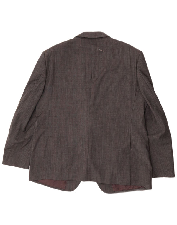 Jaqueta blazer masculina de 2 botões Marks & Spencer UK 46 XL cinza xadrez lã