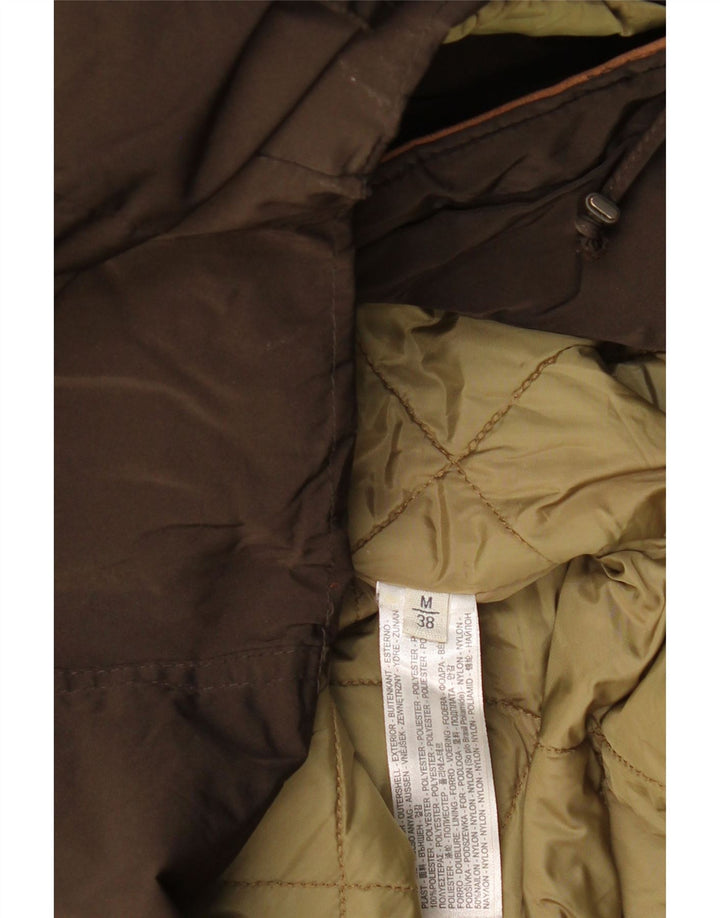 Jaqueta corta-vento feminina MASSIMO DUTTI com capuz Reino Unido 14 algodão cáqui médio