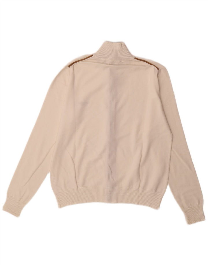 Suéter cardigã masculino Calvin Klein Jeans grande algodão branco