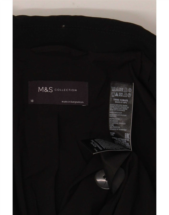 Jaqueta blazer feminina Marks & Spencer com 1 botão grande Reino Unido 18 XL preta