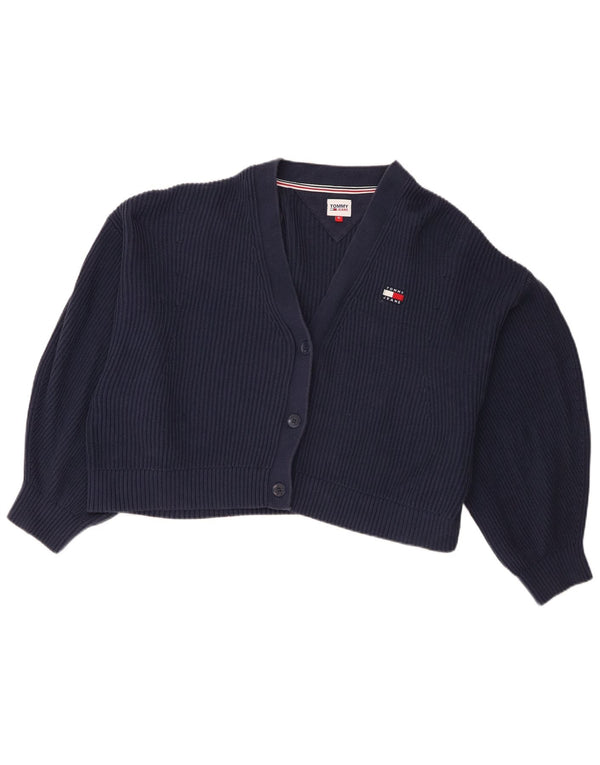Tommy Hilfiger Suéter Cardigan Feminino Crop Oversized Reino Unido 18 XL Azul Marinho
