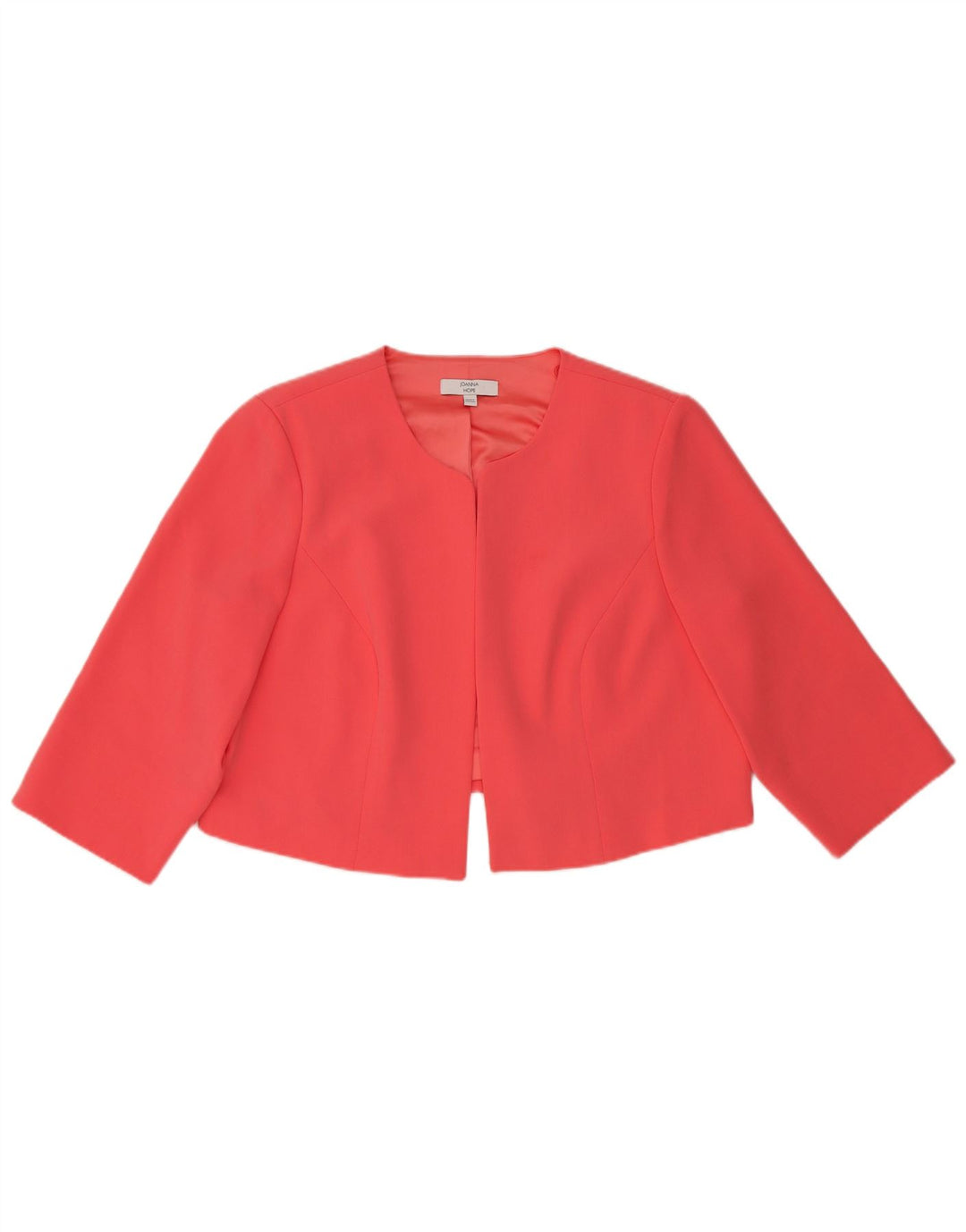 JOANNA HOPE Jaqueta blazer feminina manga 3/4 aberta Reino Unido 14 médio vermelho