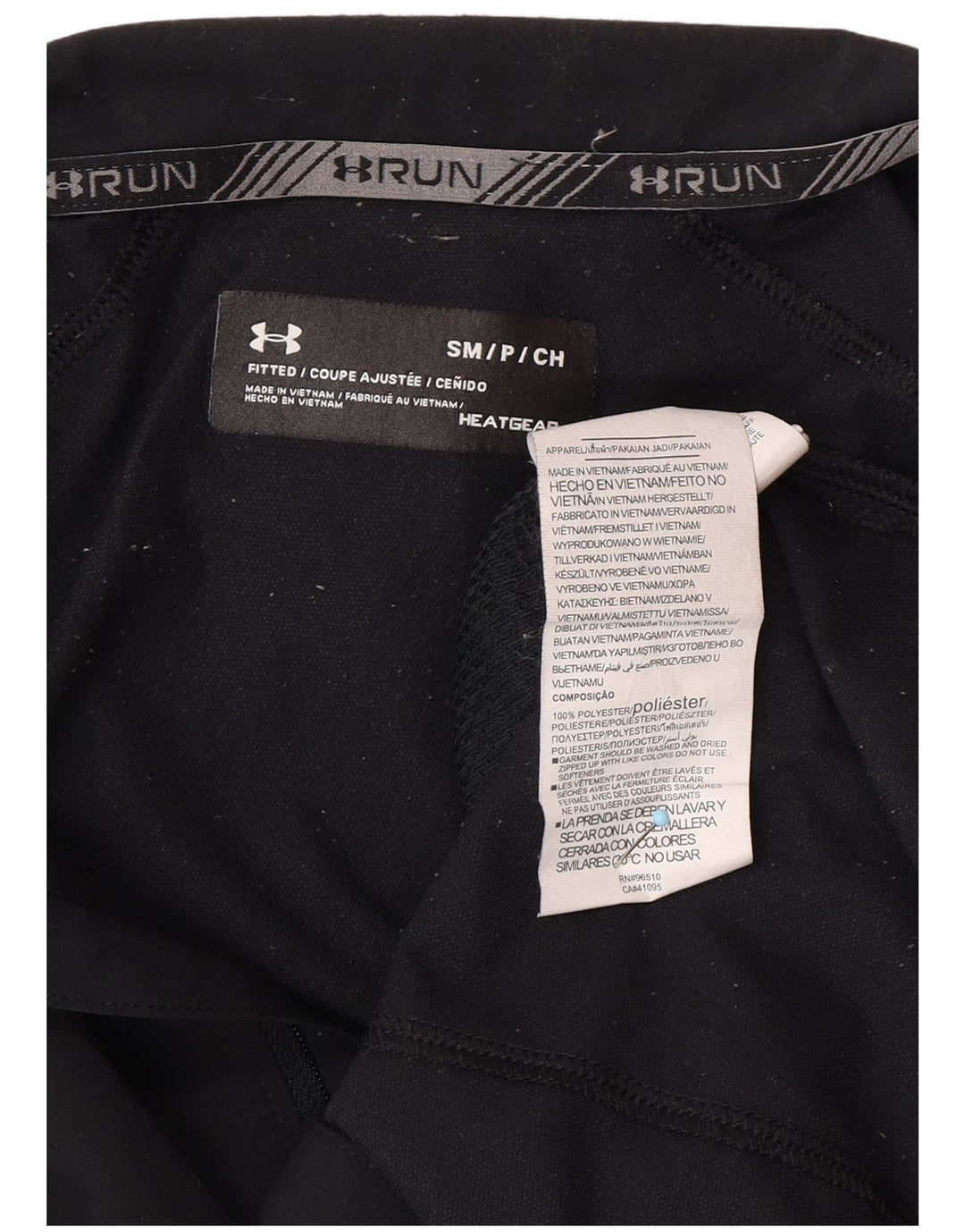 UNDER ARMOUR Mens Heat Gear Treino Top Jaqueta Pequena Poliéster Preto