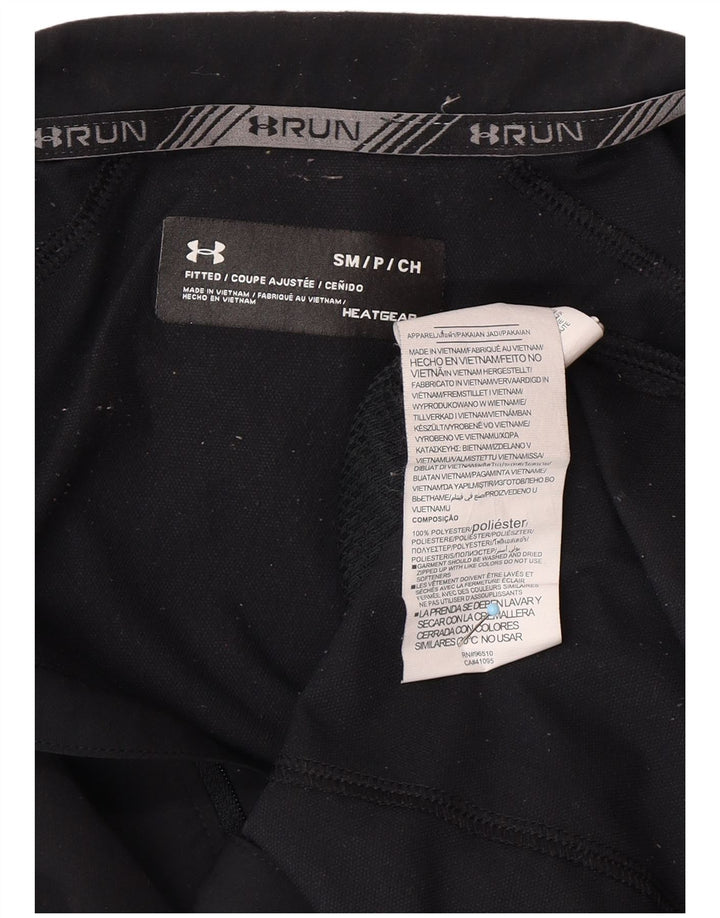 UNDER ARMOUR Mens Heat Gear Treino Top Jaqueta Pequena Poliéster Preto