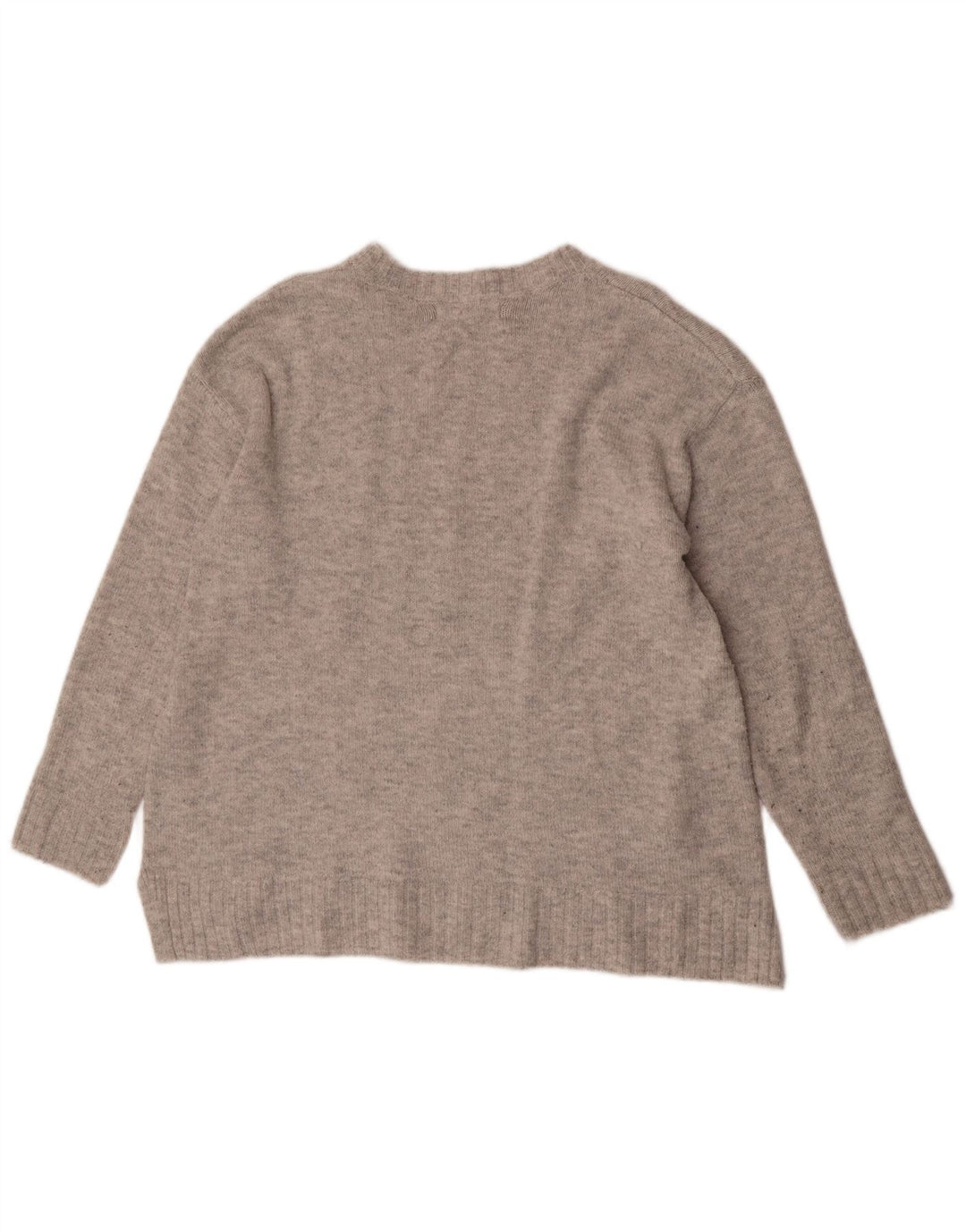 Suéter feminino Marks & Spencer com gola redonda Reino Unido 14 cinza médio acrílico