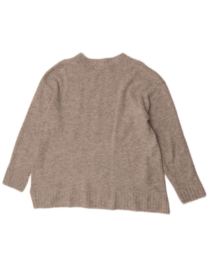 Suéter feminino Marks & Spencer com gola redonda Reino Unido 14 cinza médio acrílico