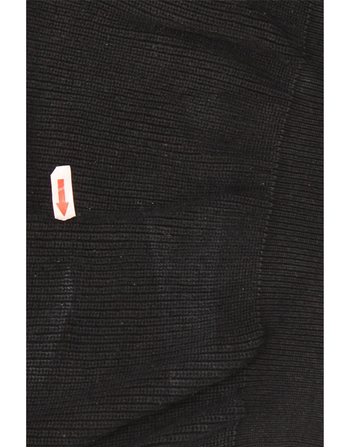 Zara Suéter masculino com gola redonda e algodão preto pequeno