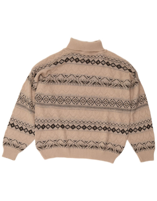 Suéter masculino Starter com gola redonda XL de lã geométrica bege