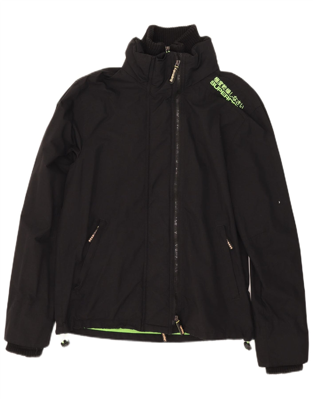 Jaqueta corta-vento feminina Superdry The Windcheater UK 16 grande nylon preto