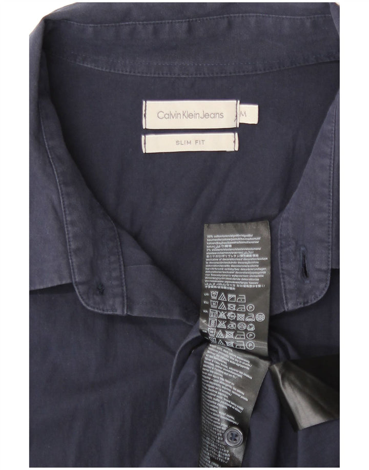Calvin Klein Jeans Masculino Camisa Slim Fit Médio Algodão Azul Marinho