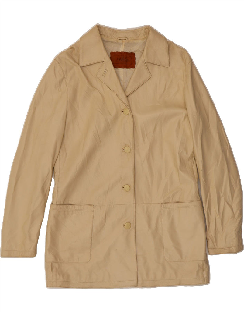 PRADA Womens Leather Jacket IT 46 Large Beige Leather Vintage Prada and Second-Hand Prada from Messina Hembry 