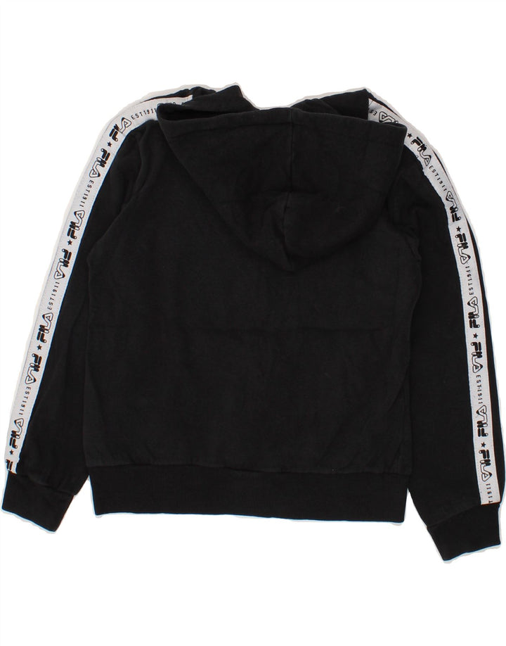 FILA Boys Graphic Zip Hoodie Sweater 9-10 Years Black Cotton Vintage Fila and Second-Hand Fila from Messina Hembry 