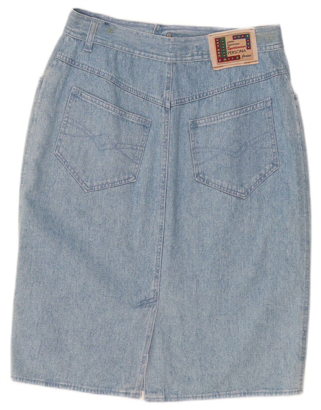 Saia jeans feminina Persona tamanho 21 médio W30 algodão azul