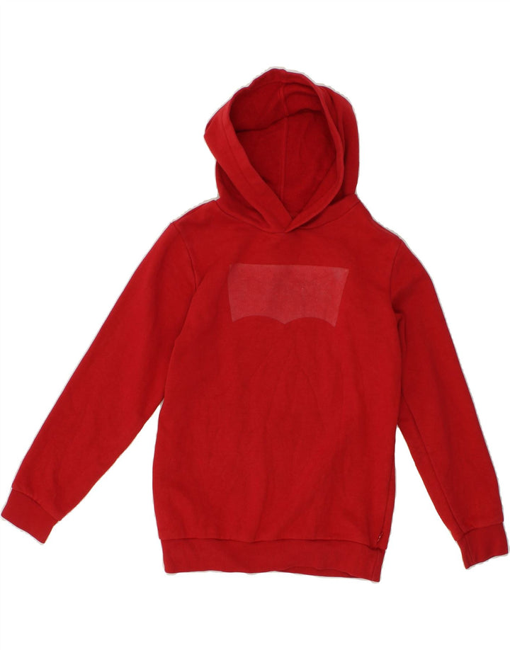 LEVI'S Boys Graphic Hoodie Jumper 10-11 Years Large Red Cotton Vintage Levi's and Second-Hand Levi's from Messina Hembry 