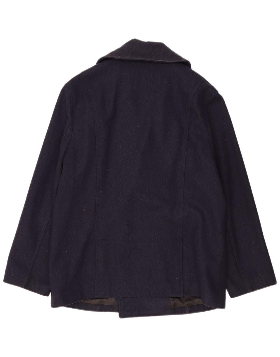 Guess Mens Pea Coat UK 44 2XL Lã Azul Marinho